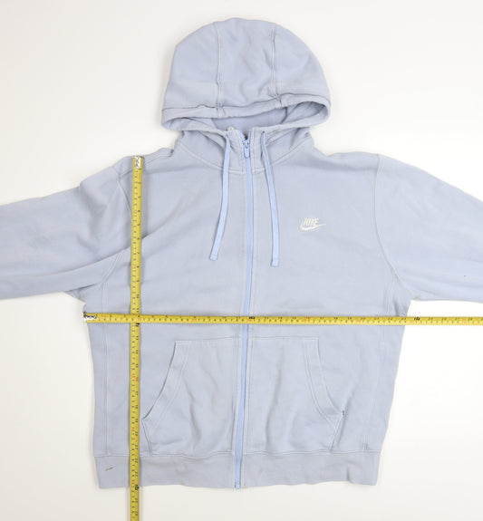 Mens UK Size L Nike Blue Full Zip Hoodie
