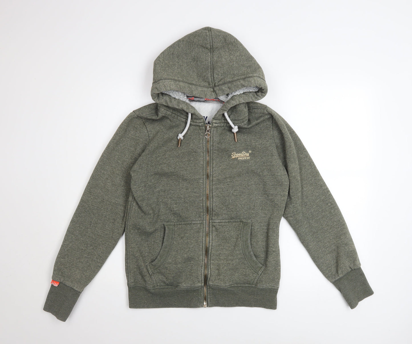 Womens UK Size 14 Superdry Green Full Zip Hoodie