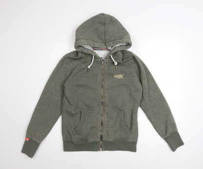 Womens UK Size 14 Superdry Green Full Zip Hoodie