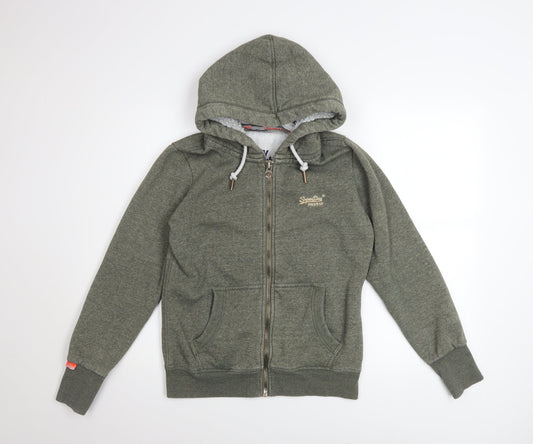 Womens UK Size 14 Superdry Green Full Zip Hoodie