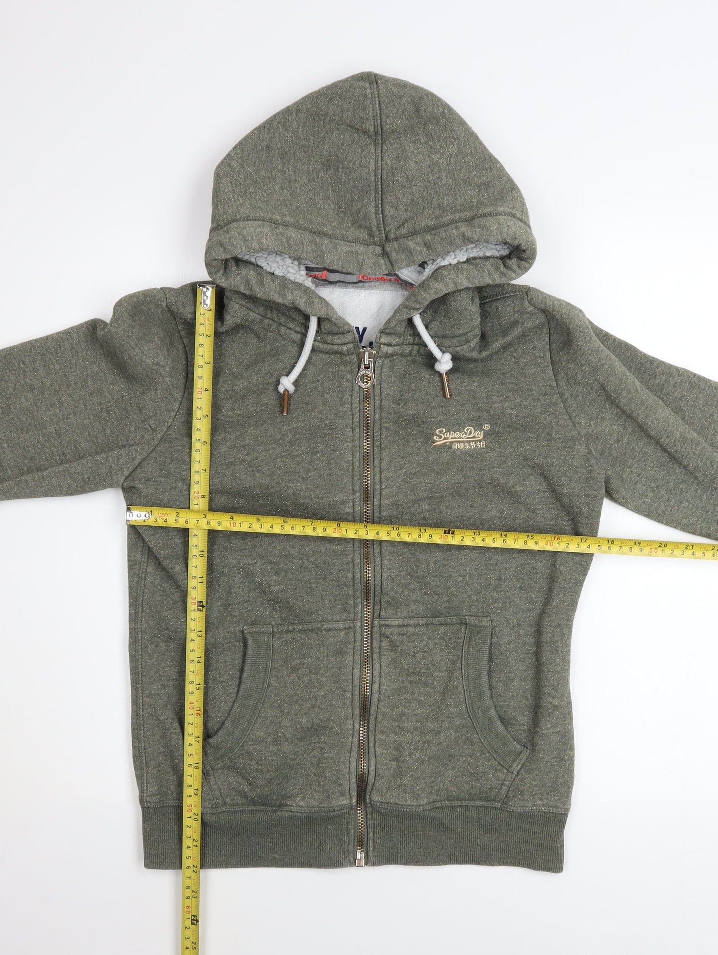 Womens UK Size 14 Superdry Green Full Zip Hoodie