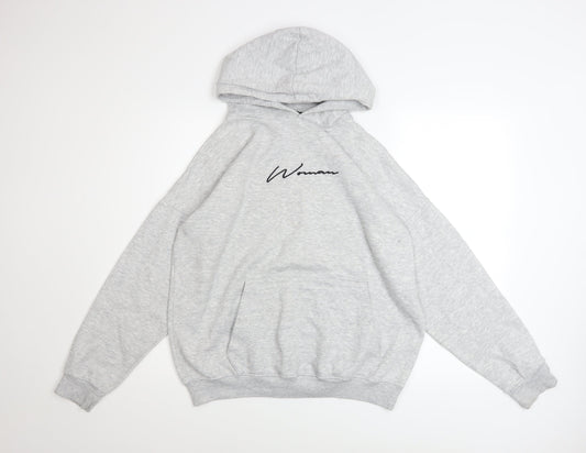 Womens UK Size 8 Boohoo Grey Pullover Hoodie