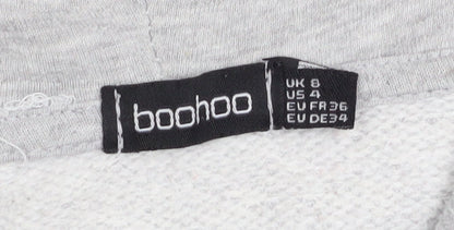 Womens UK Size 8 Boohoo Grey Pullover Hoodie