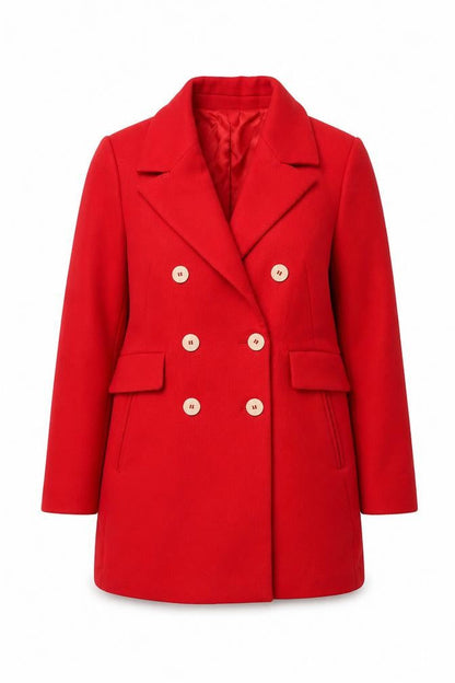 Womens UK Size 16 Mango Red Pea Coat