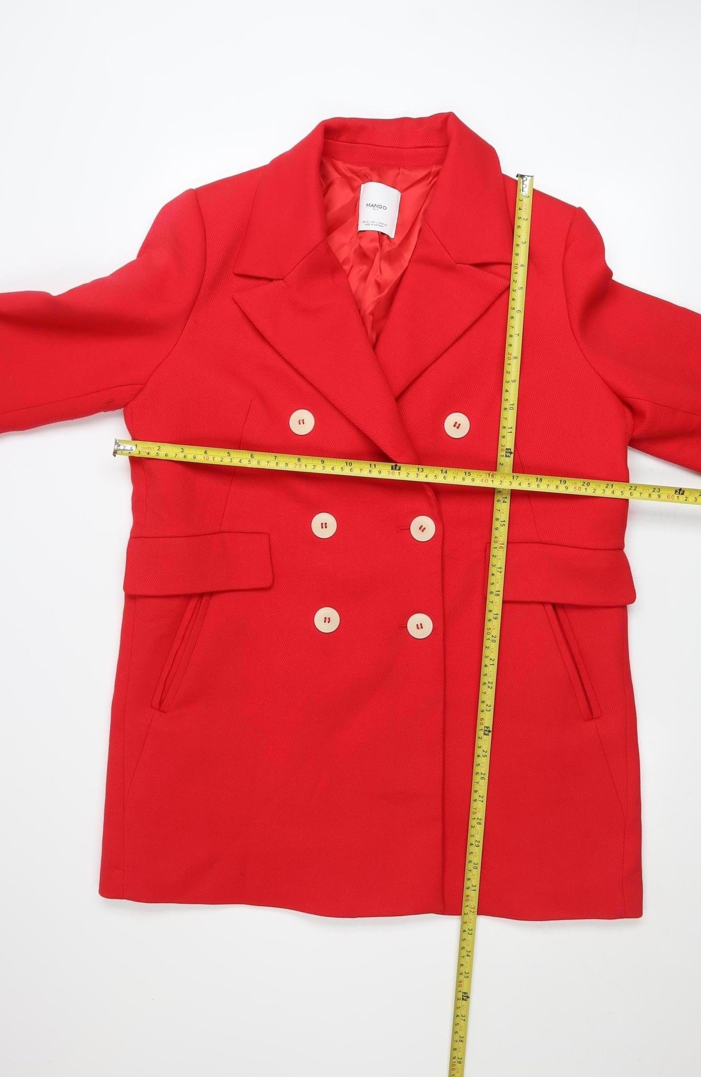Womens UK Size 16 Mango Red Pea Coat