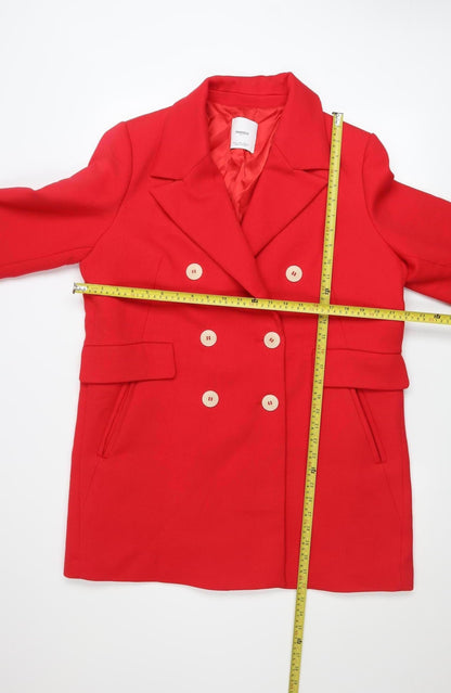 Womens UK Size 16 Mango Red Pea Coat