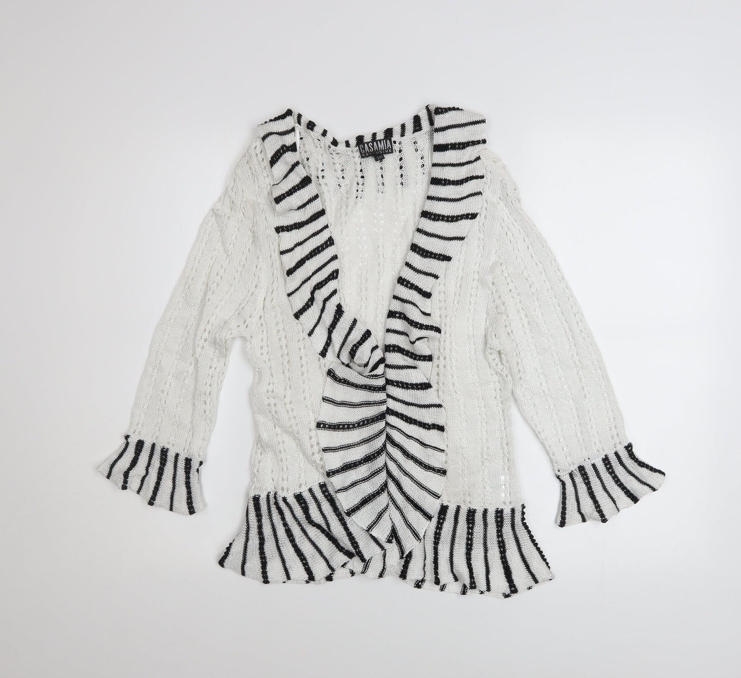 Womens UK Size S Casamia White Cardigan Jumper