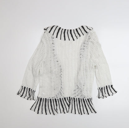 Womens UK Size S Casamia White Cardigan Jumper