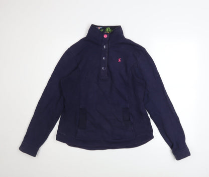 Womens UK Size 10 Joules Blue Henley Sweatshirt