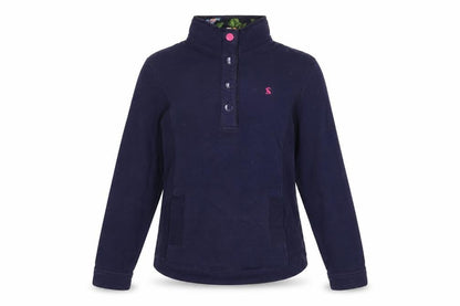 Womens UK Size 10 Joules Blue Henley Sweatshirt