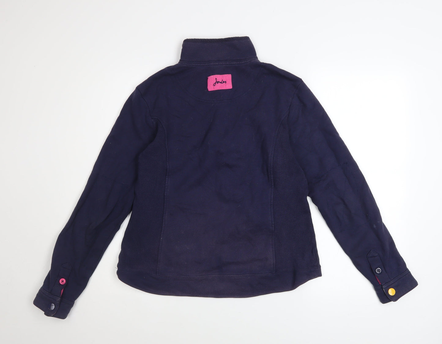 Womens UK Size 10 Joules Blue Henley Sweatshirt