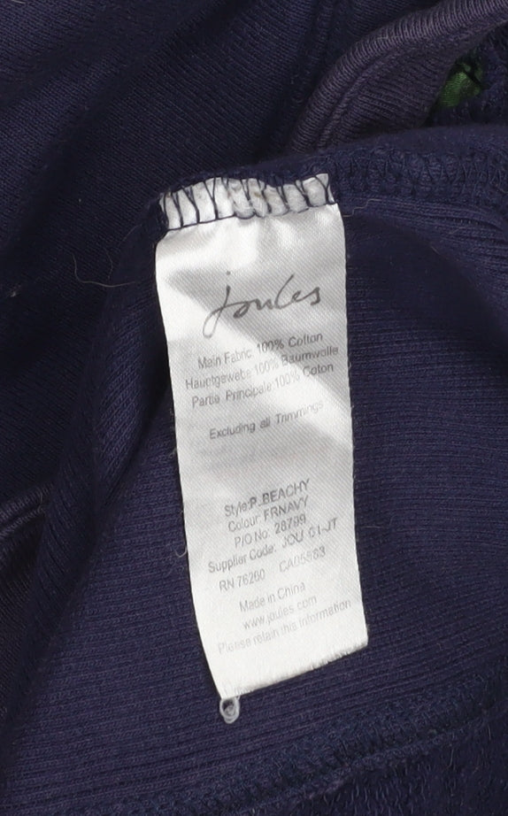 Womens UK Size 10 Joules Blue Henley Sweatshirt