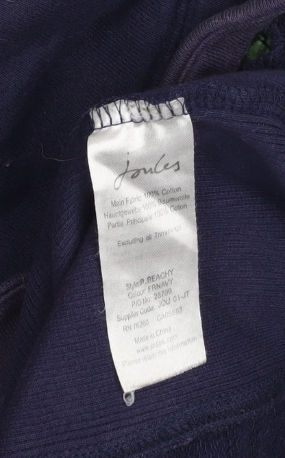 Womens UK Size 10 Joules Blue Henley Sweatshirt