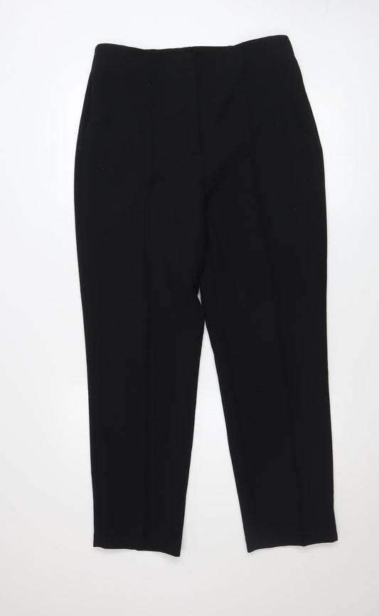 Womens UK Size 12 Gallery Regular Fit Cropped Black Trousers