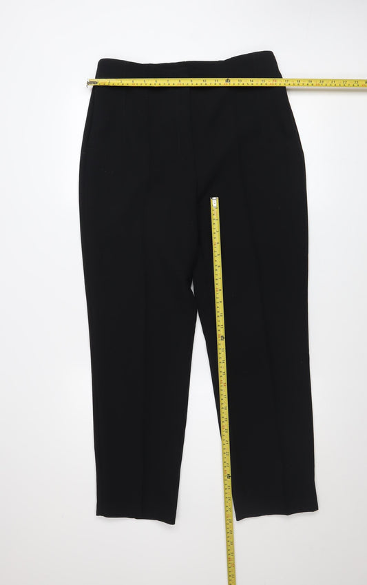 Womens UK Size 12 Gallery Regular Fit Cropped Black Trousers