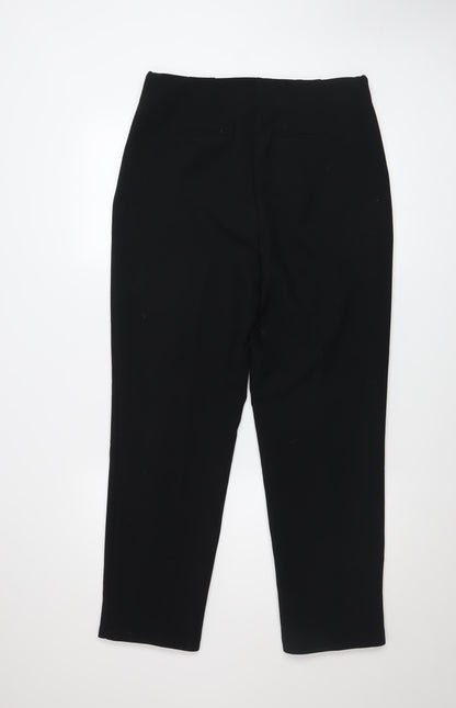 Womens UK Size 12 Gallery Regular Fit Cropped Black Trousers