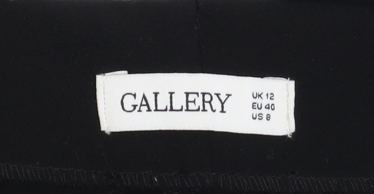 Womens UK Size 12 Gallery Regular Fit Cropped Black Trousers