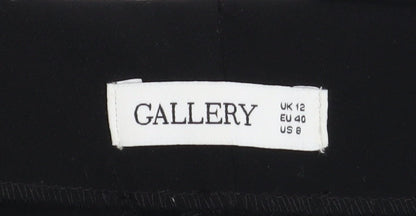 Womens UK Size 12 Gallery Regular Fit Cropped Black Trousers