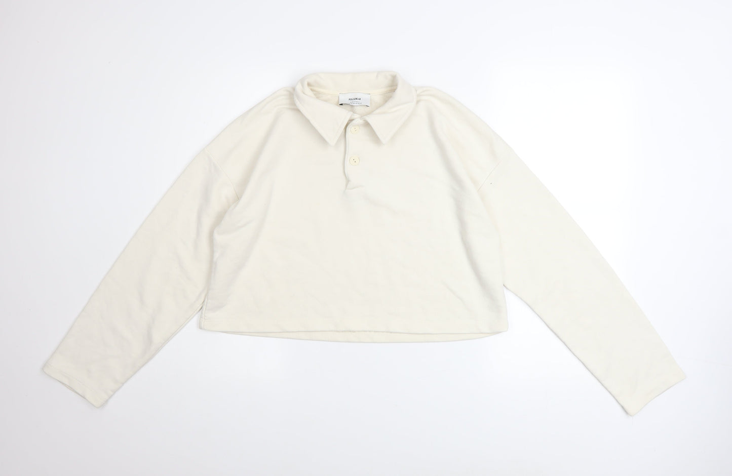 Womens UK Size M Pull & Bear Ivory Henley Sweatshirt