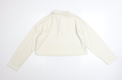 Womens UK Size M Pull & Bear Ivory Henley Sweatshirt