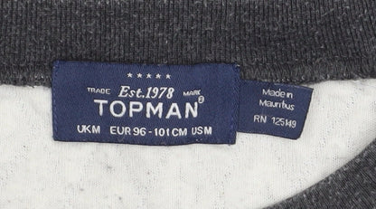 Mens UK Size M Topman Grey Pullover Sweatshirt