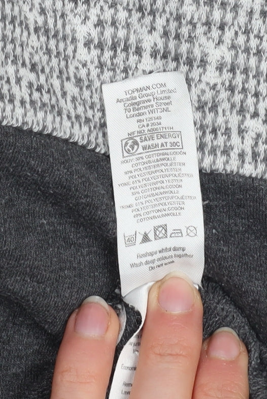 Mens UK Size M Topman Grey Pullover Sweatshirt