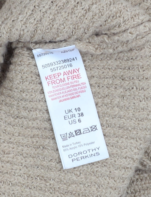 Womens UK Size 10 Dorothy Perkins Beige Pullover Jumper