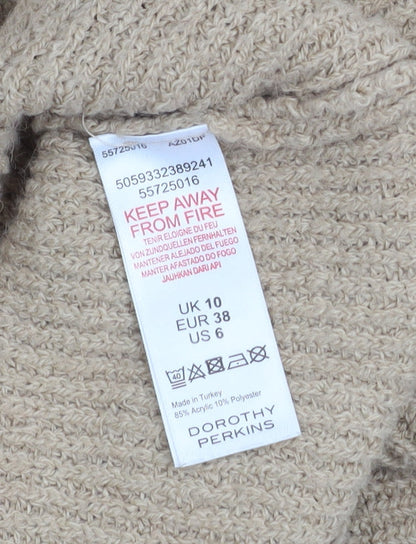 Womens UK Size 10 Dorothy Perkins Beige Pullover Jumper