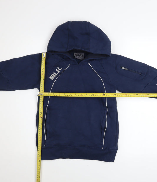 Boys UK Size 10 Years BLK Blue Pullover Hoodie
