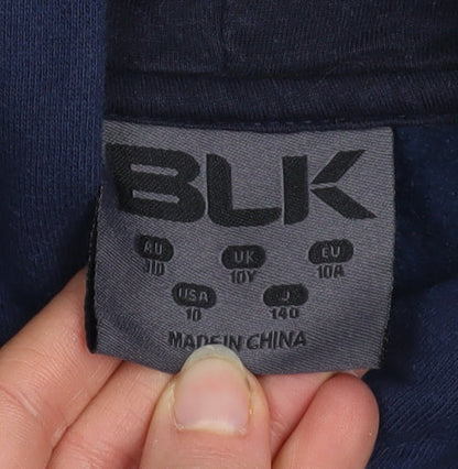 Boys UK Size 10 Years BLK Blue Pullover Hoodie