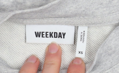 Womens UK Size XS Weekday Grey Pullover Sweatshirt
