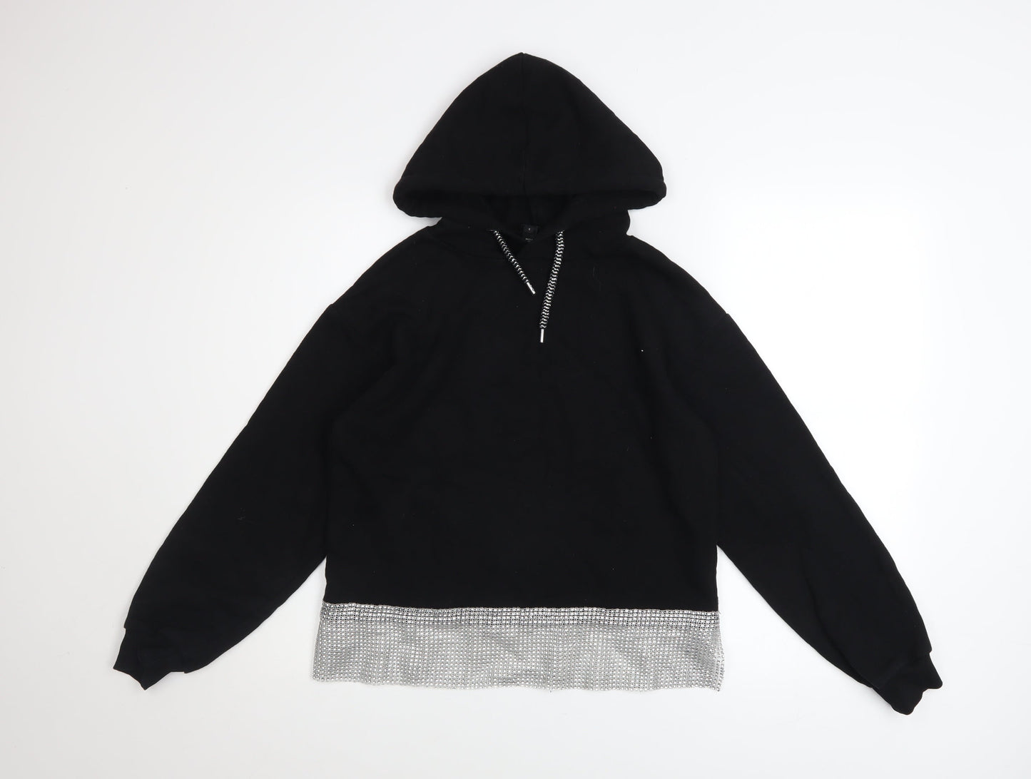 Womens UK Size S River Island Black Pullover Hoodie