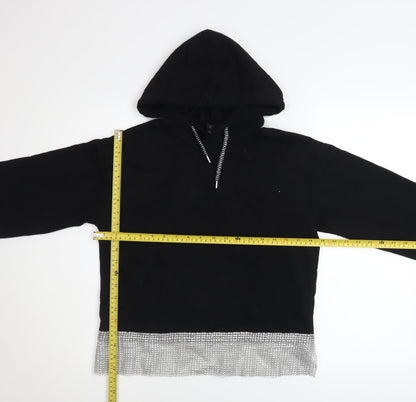 Womens UK Size S River Island Black Pullover Hoodie