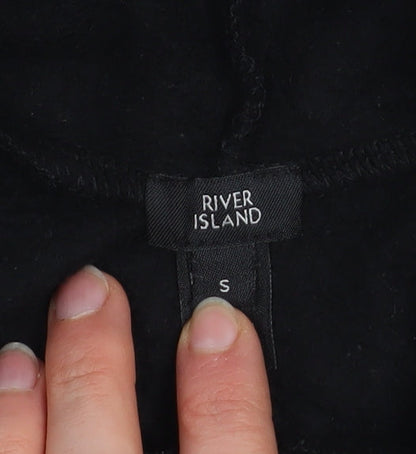 Womens UK Size S River Island Black Pullover Hoodie