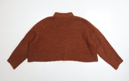 Womens UK Size S Bershka Brown Pullover Jumper