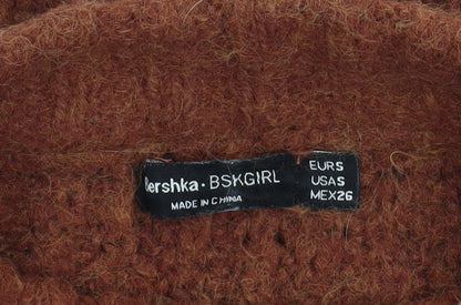 Womens UK Size S Bershka Brown Pullover Jumper
