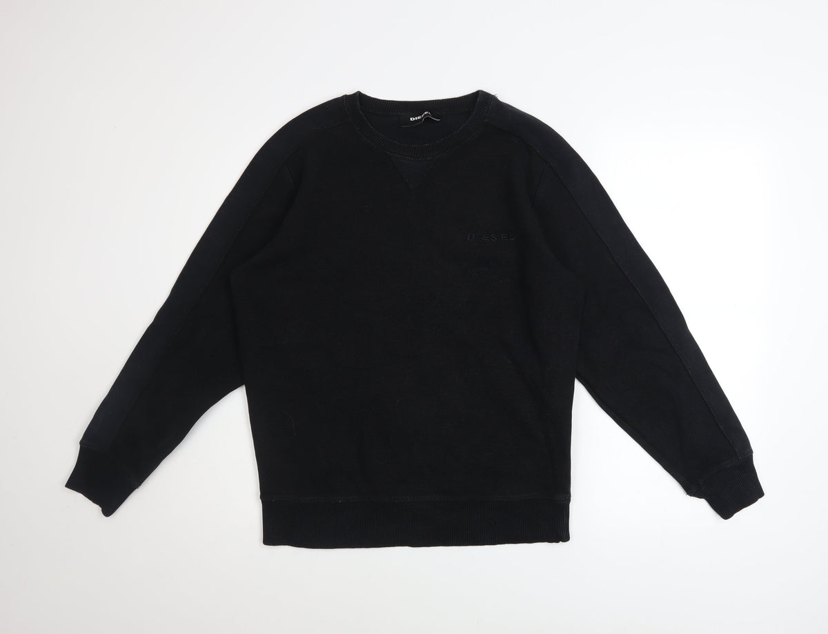 Mens UK Size M Diesel Black Pullover Sweatshirt
