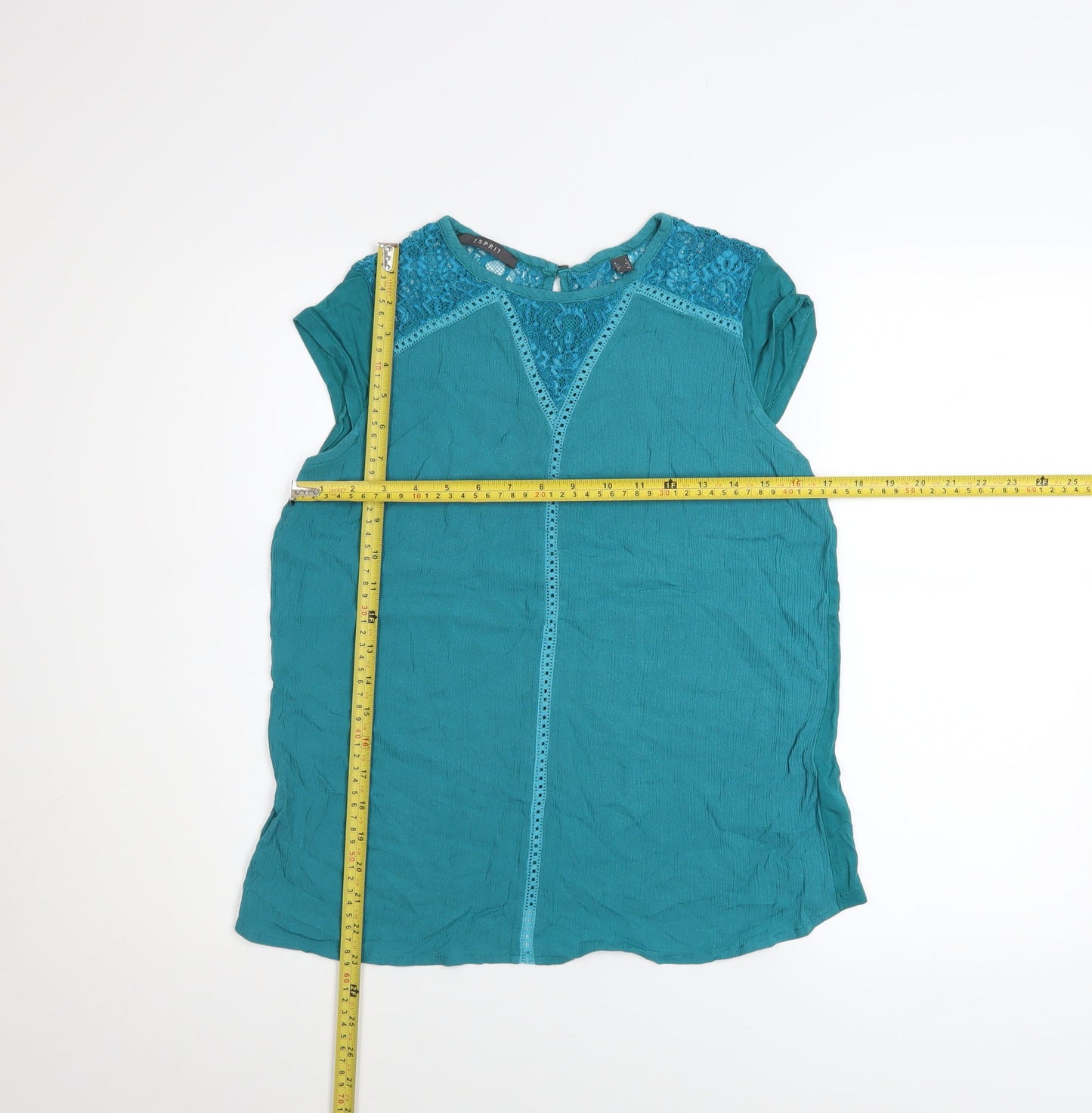 Womens UK Size L Esprit Green Basic Blouse