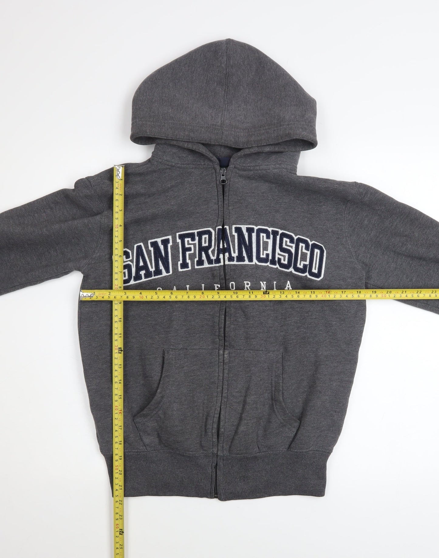 Mens UK Size S Ocean Beach Grey Full Zip Hoodie