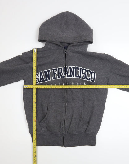 Mens UK Size S Ocean Beach Grey Full Zip Hoodie