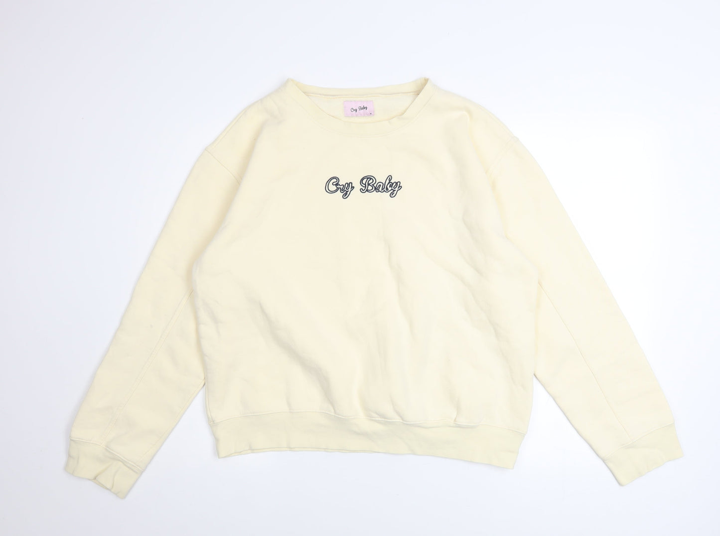 Womens UK Size M Cry Baby Beige Pullover Sweatshirt