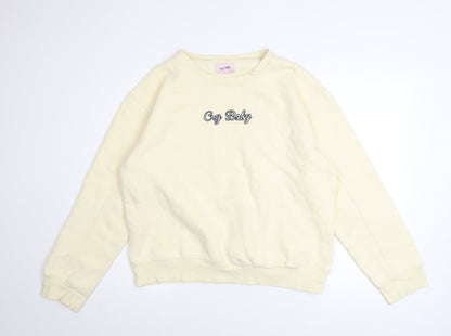 Womens UK Size M Cry Baby Beige Pullover Sweatshirt