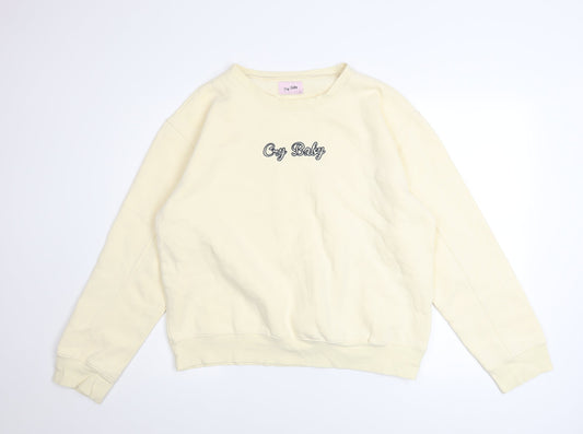 Womens UK Size M Cry Baby Beige Pullover Sweatshirt