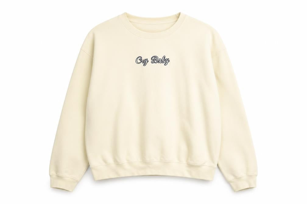 Womens UK Size M Cry Baby Beige Pullover Sweatshirt