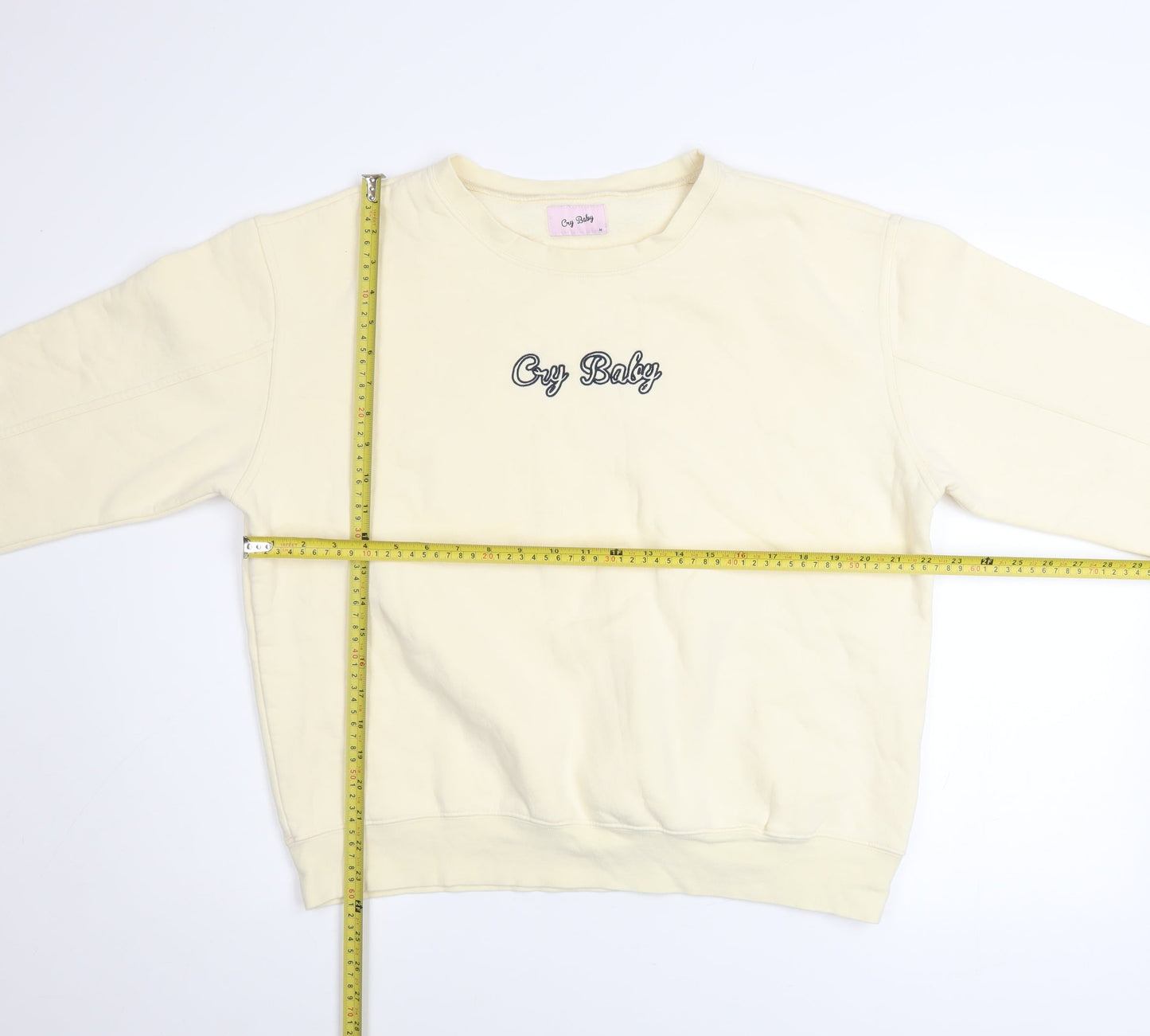 Womens UK Size M Cry Baby Beige Pullover Sweatshirt