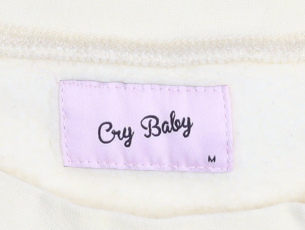 Womens UK Size M Cry Baby Beige Pullover Sweatshirt