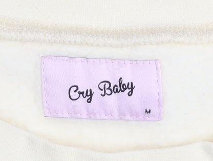 Womens UK Size M Cry Baby Beige Pullover Sweatshirt