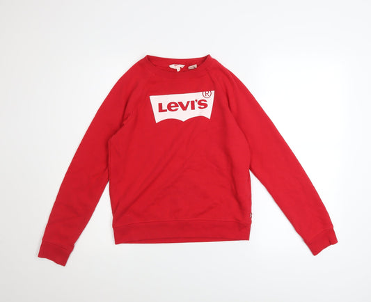 Womens UK Size XS Levi's Red Pullover Sweatshirt