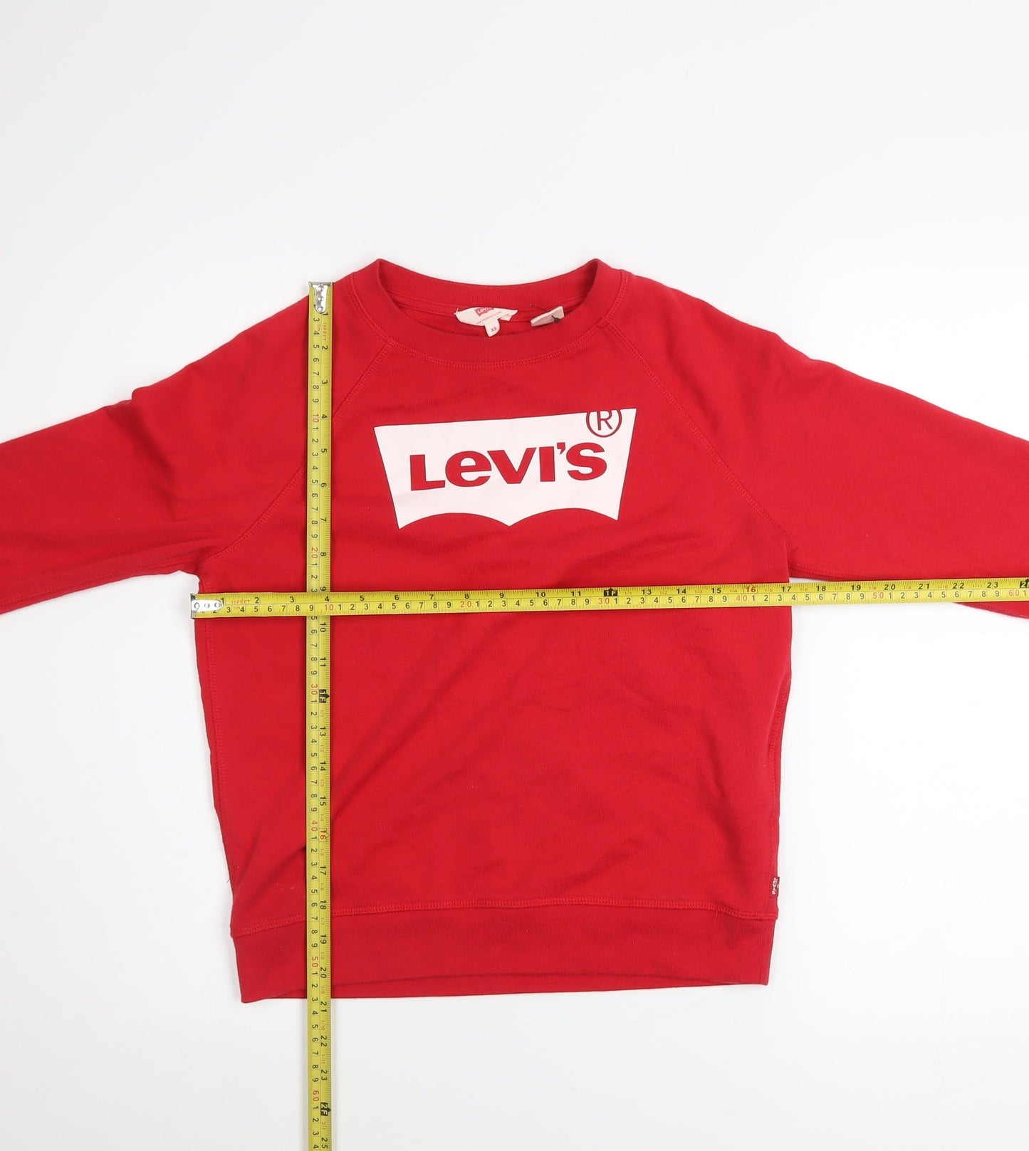 Womens UK Size XS Levi's Red Pullover Sweatshirt
