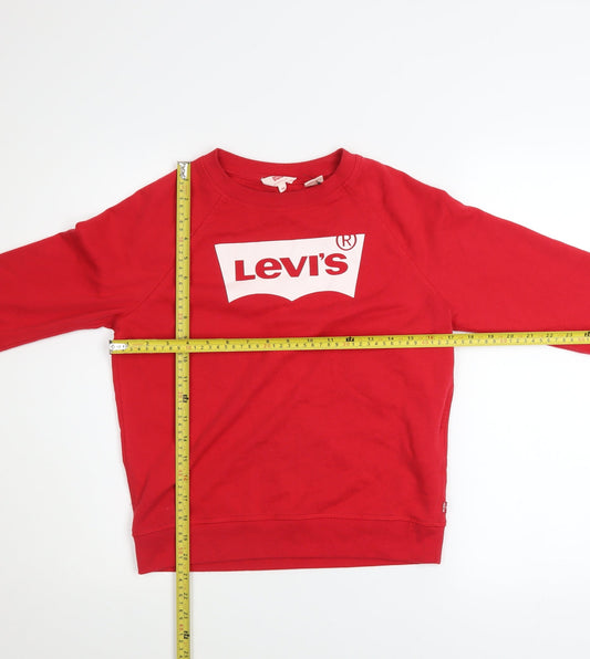 Womens UK Size XS Levi's Red Pullover Sweatshirt
